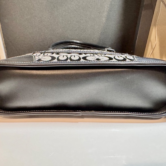 Canvas Tote Satchel Handbag, Black & Gray. EUC - Picture 3 of 6